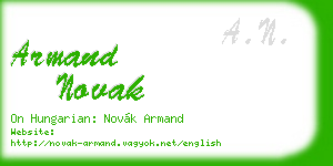armand novak business card
