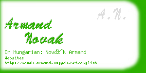 armand novak business card